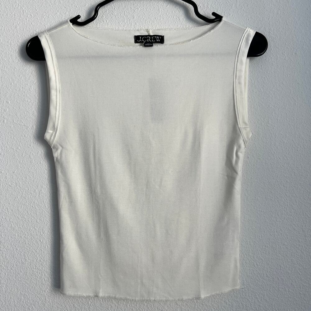 J Crew Refined Rib Shell Tank Top Womens XS Ivory CC983 Flaw